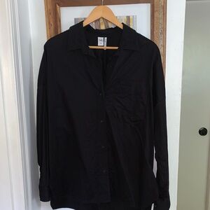 Simons Black Long-Sleeve Button-Down Shirt